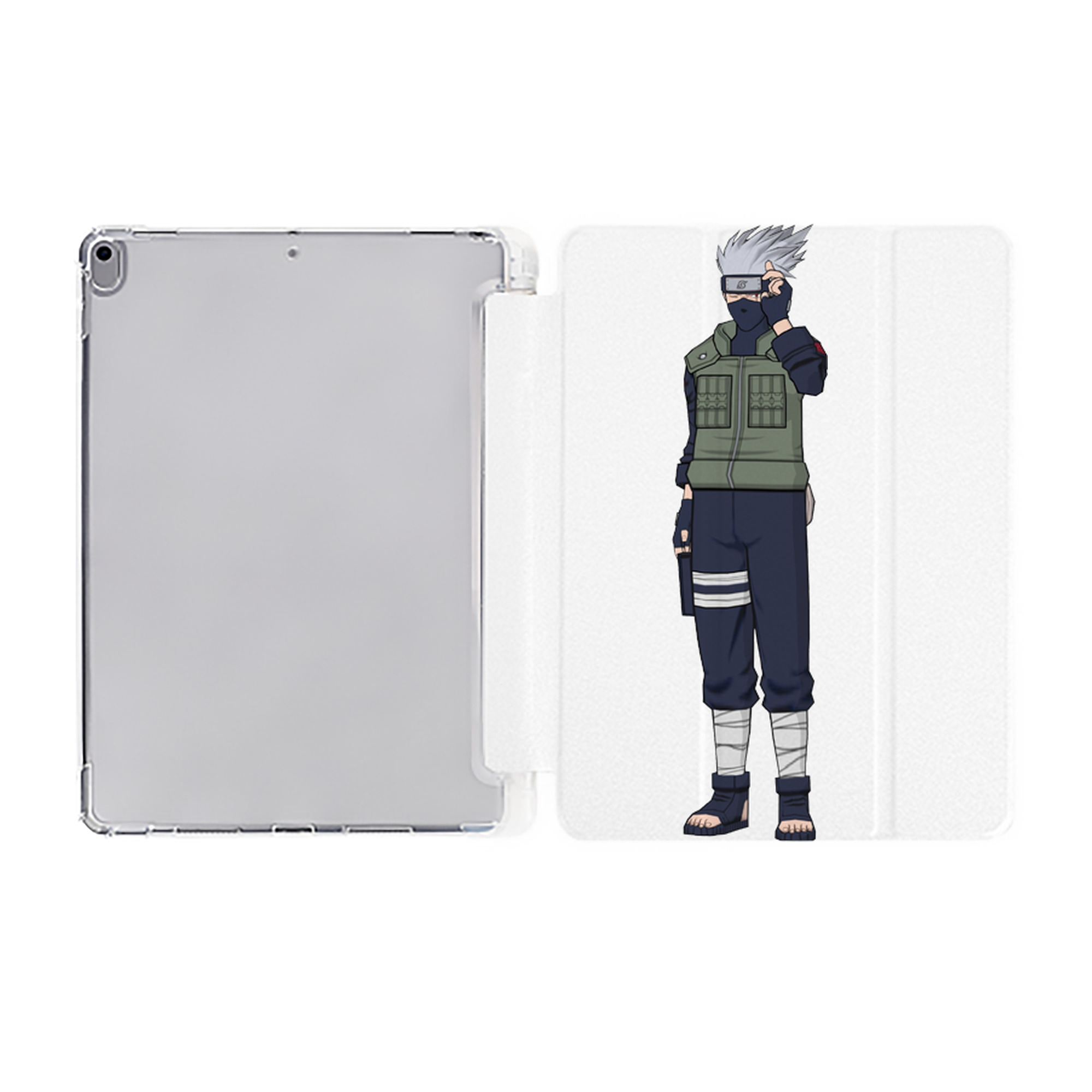 （画像用） NARUTO -ナルト- はたけ カカシ Hatake Kakashi IPad ケース ペン収納付き 三つ折りスタンド PUレザー×シリコン 対応機種9.5/10.5/10.9インチ